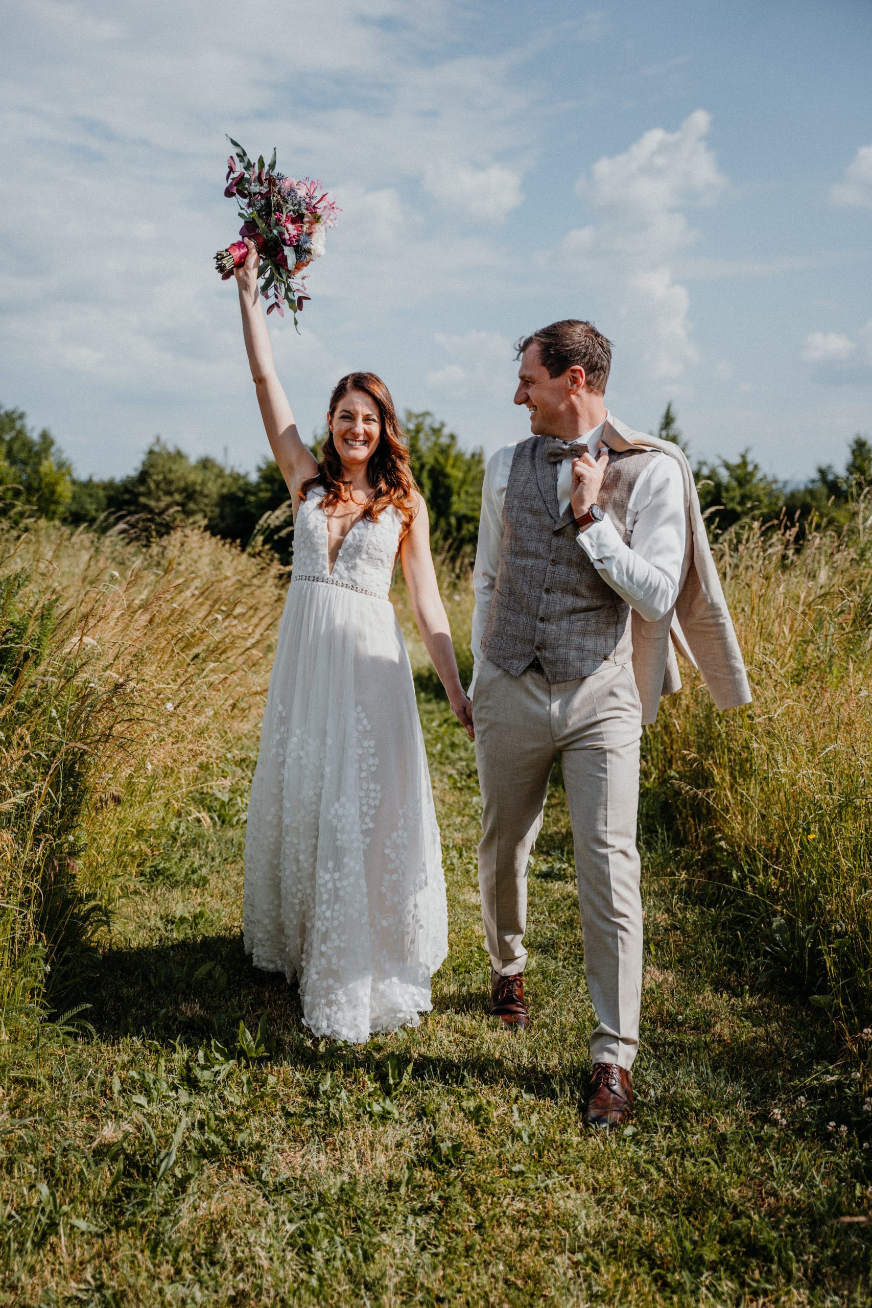 Hochzeitsfoto, Paar freut sich